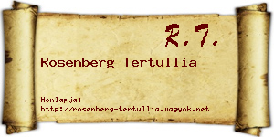 Rosenberg Tertullia névjegykártya
